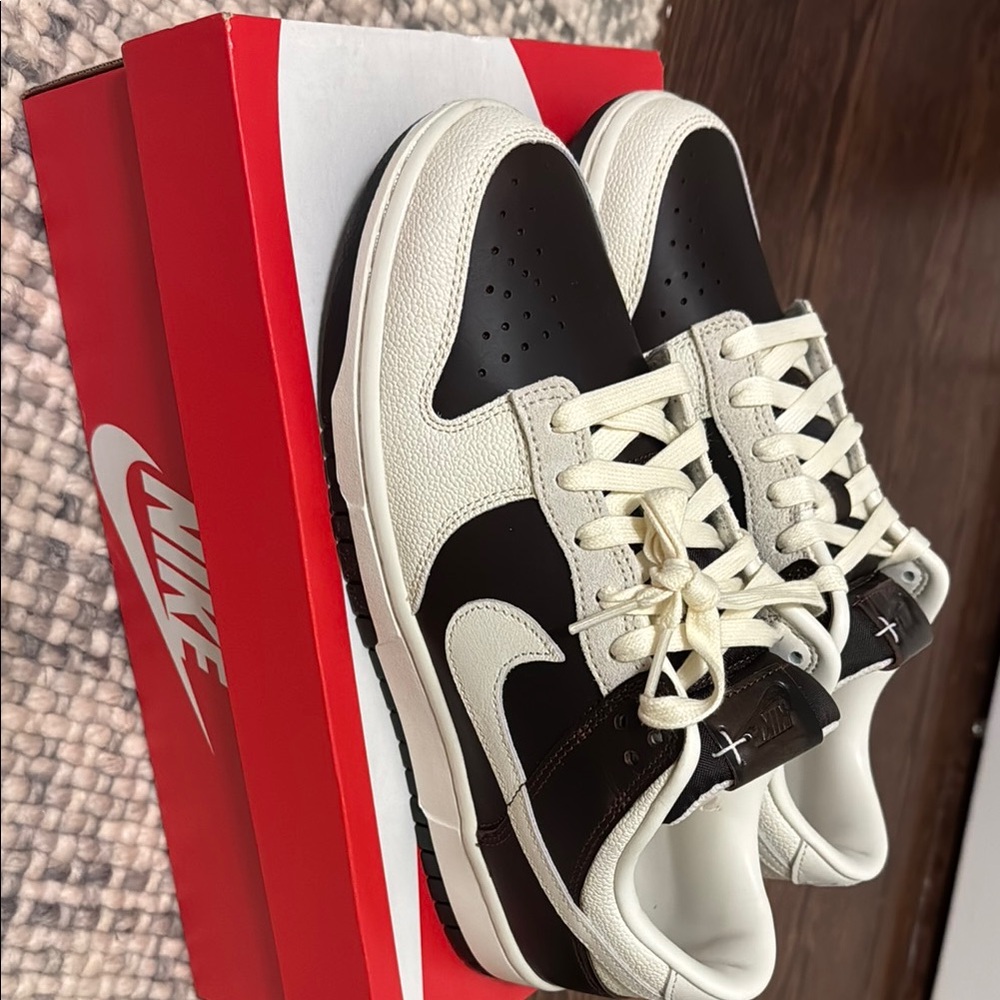 Nike Black and White Dunk Low Sneakers